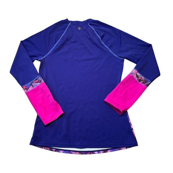 PRANA women's swim shirt; Small, Blue & Pink, Lightweight, sun protection - Picture 2 of 8